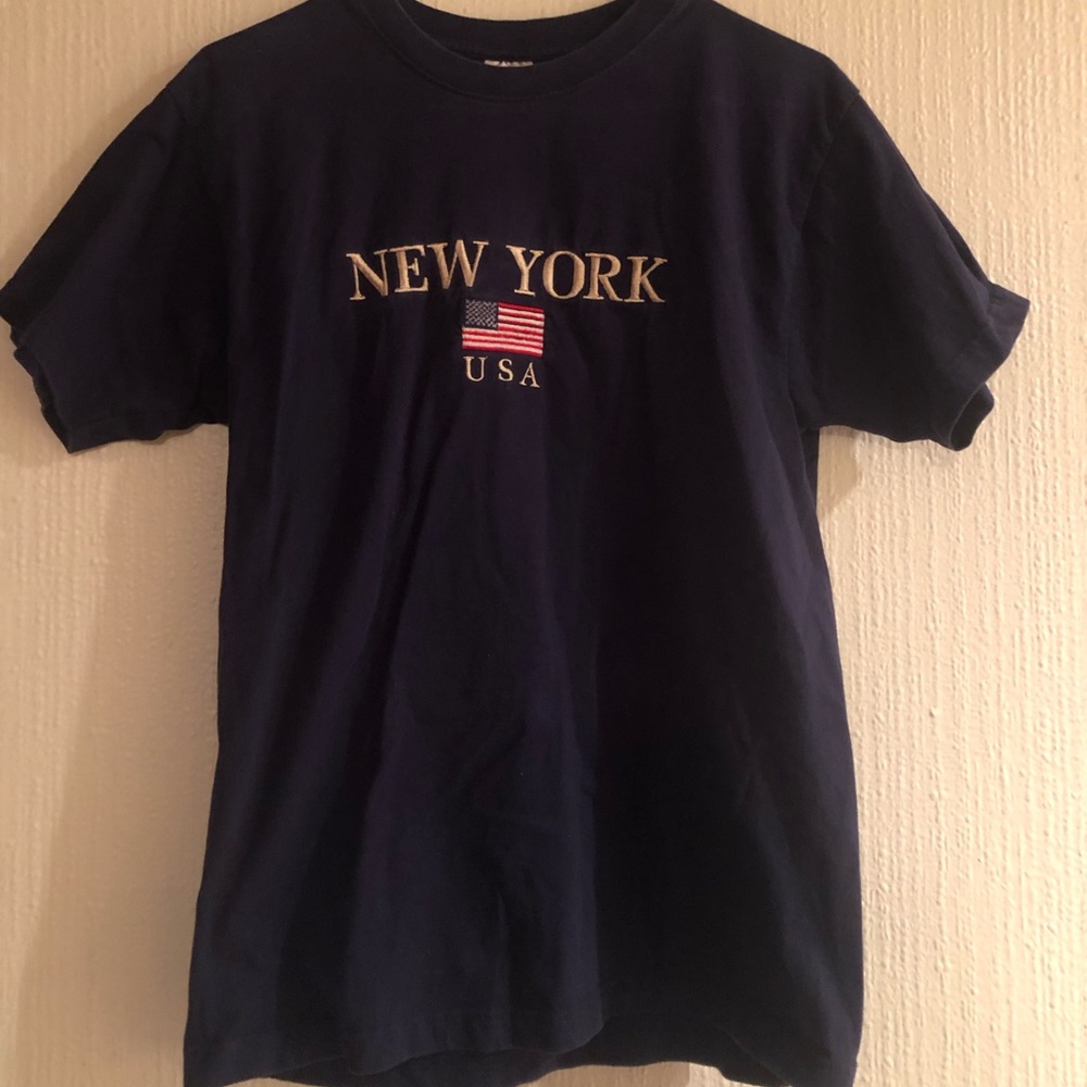Navy blue vintage New York shirt unisex size small oversized street wear indie